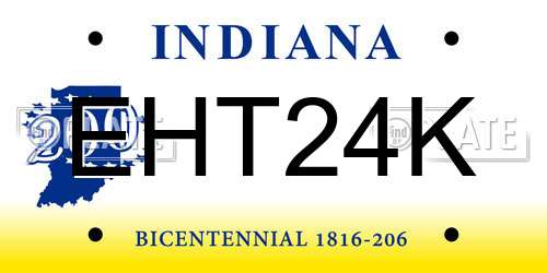 EHT24K Indiana License Plate