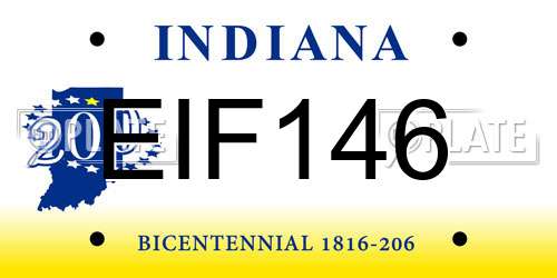 EIF146 Indiana License Plate