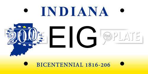EIG Indiana License Plate