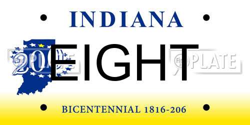 EIGHT Indiana License Plate