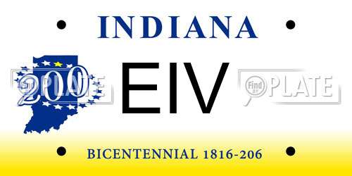 EIV Indiana License Plate