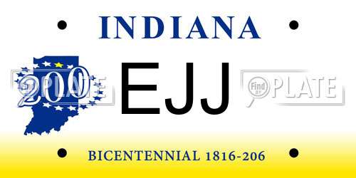 EJJ Indiana License Plate