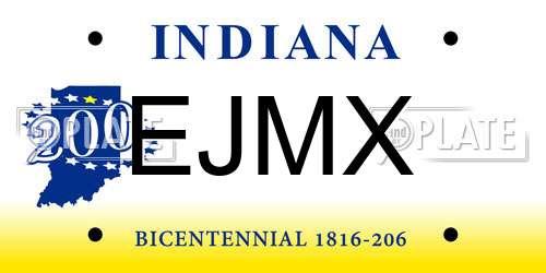EJMX Indiana License Plate