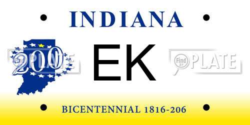 EK Indiana License Plate