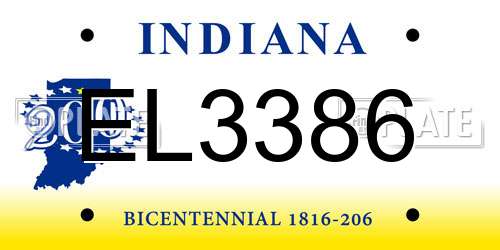 EL3386 Indiana License Plate