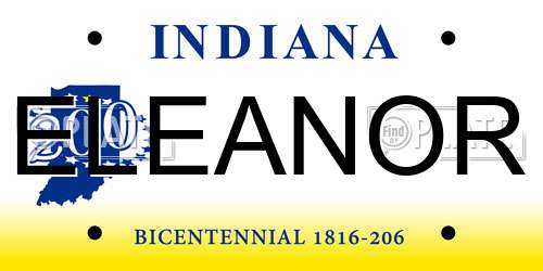ELEANOR Indiana License Plate