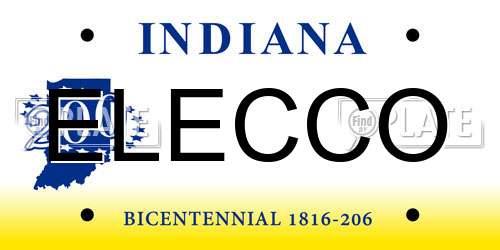 ELECCO Indiana License Plate