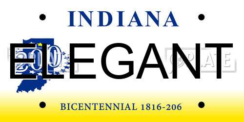 ELEGANT Indiana License Plate