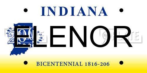 ELENOR Indiana License Plate