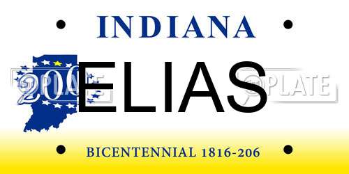 ELIAS Indiana License Plate