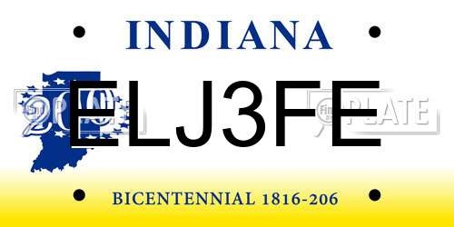 ELJ3FE Indiana License Plate
