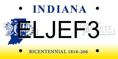 ELJEF3 Indiana License Plate