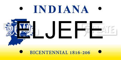 ELJEFE Indiana License Plate