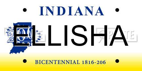 ELLISHA Indiana License Plate