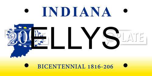 ELLYS Indiana License Plate