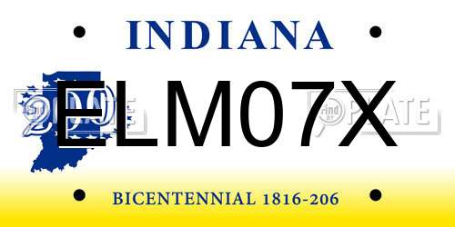 ELM07X Indiana License Plate