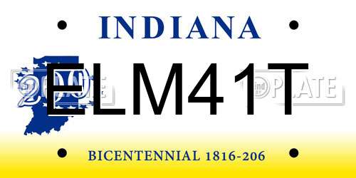 ELM41T Indiana License Plate