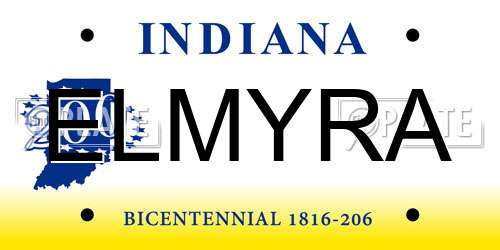ELMYRA Indiana License Plate