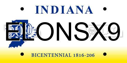 ELONSX9 Indiana License Plate