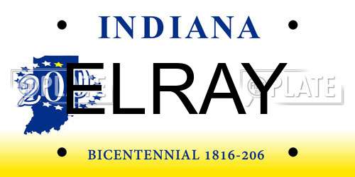 ELRAY Indiana License Plate