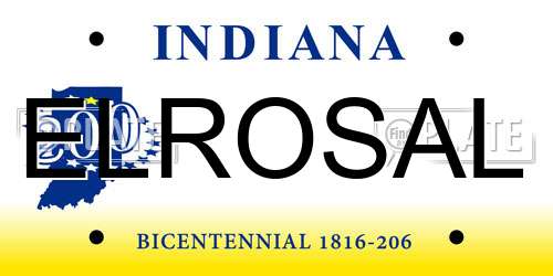 ELROSAL Indiana License Plate