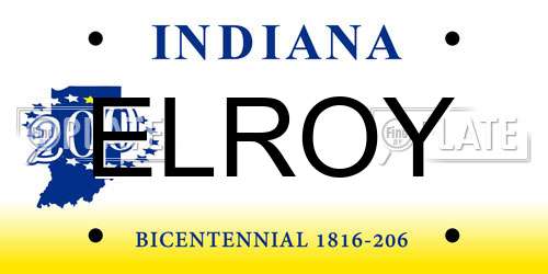 ELROY Indiana License Plate