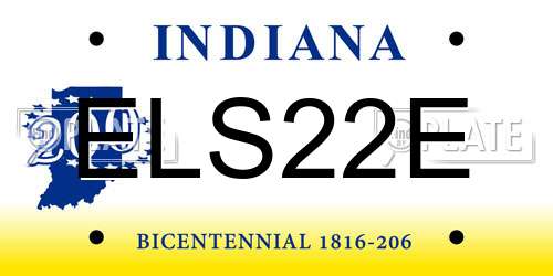 ELS22E Indiana License Plate