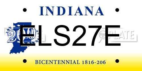 ELS27E Indiana License Plate