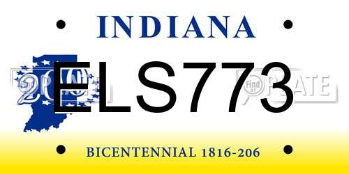ELS773 Indiana License Plate
