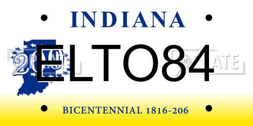 ELTO84 Indiana License Plate