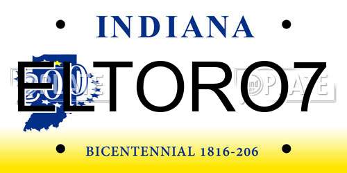 ELTORO7 Indiana License Plate