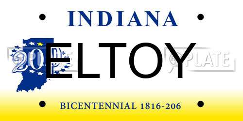 ELTOY Indiana License Plate