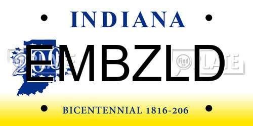 EMBZLD Indiana License Plate