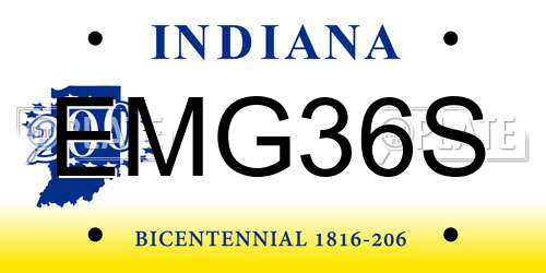 EMG36S Indiana License Plate