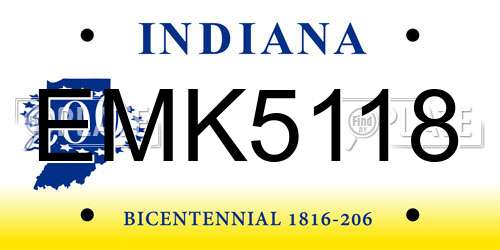 EMK5118 Indiana License Plate