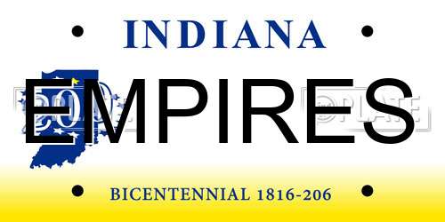 EMPIRES Indiana License Plate