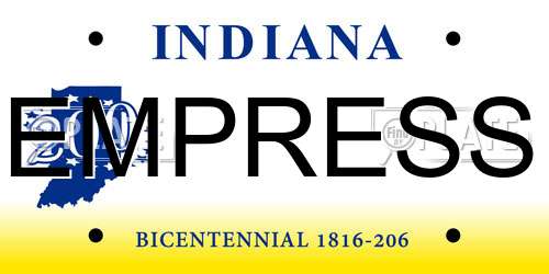 EMPRESS Indiana License Plate