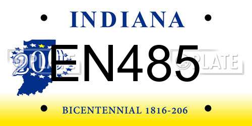 EN485 Indiana License Plate