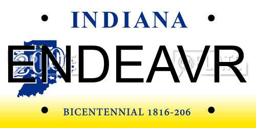 ENDEAVR Indiana License Plate