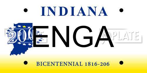 ENGA Indiana License Plate