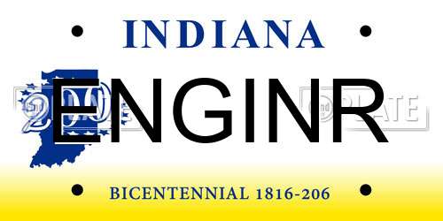 ENGINR Indiana License Plate