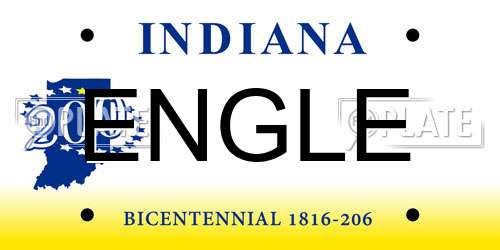 ENGLE Indiana License Plate