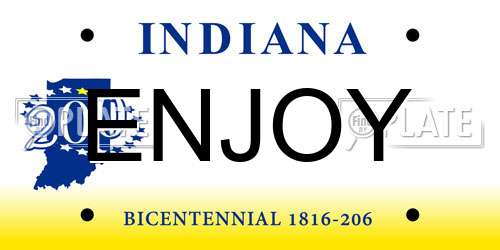 ENJOY Indiana License Plate