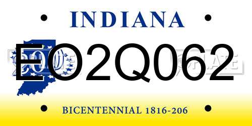 EO2Q062 Indiana License Plate