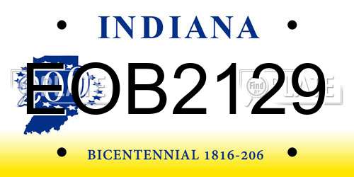 EOB2129 Indiana License Plate