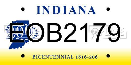 EOB2179 Indiana License Plate