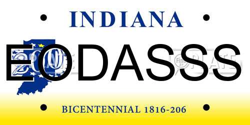 EODASSS Indiana License Plate