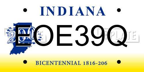 EOE39Q Indiana License Plate
