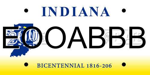 EOOABBB Indiana License Plate