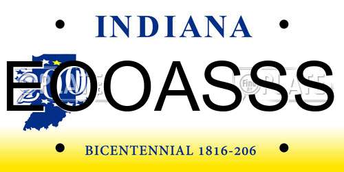 EOOASSS Indiana License Plate